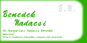 benedek madacsi business card